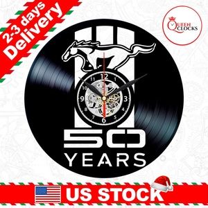 Ford Mustang Clock Vinyl Garage Wall Decor Gifts